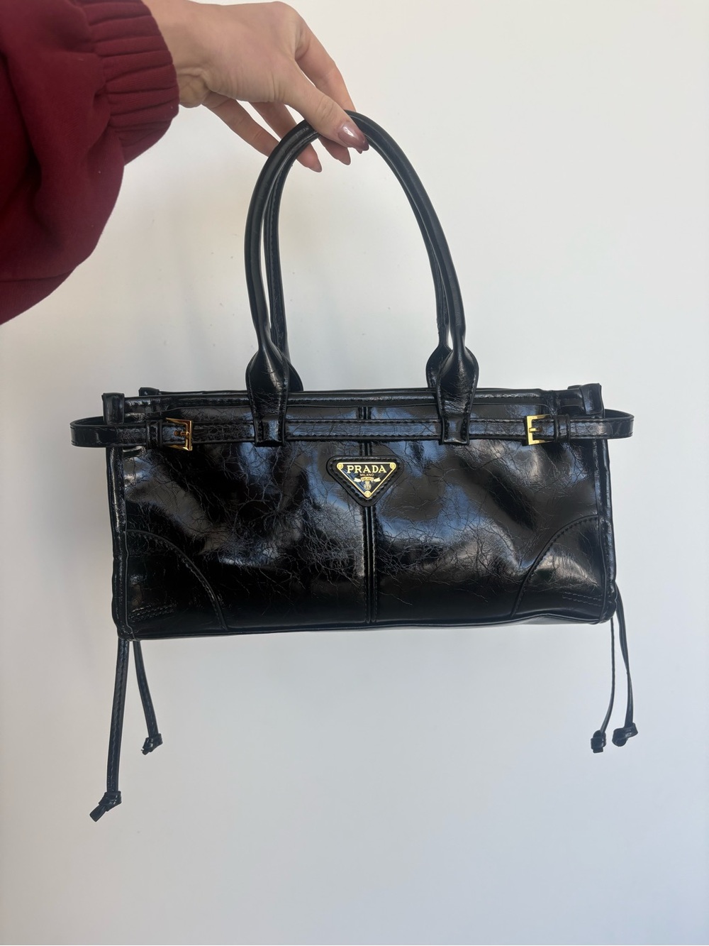 Prada Black “Bonnie” Leather Tote Bag